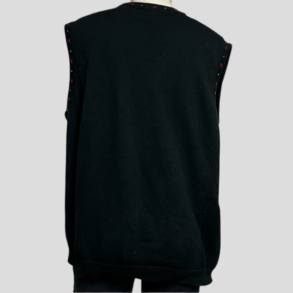 Vintage Tabi International Cotton Christmas Floral Embroidered/Beaded Vest - Picture 2 of 11